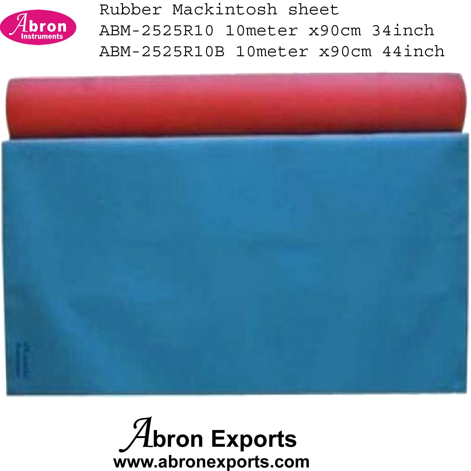 Rubber Mackintosh sheet 10 meter width 44 inch rubber sheet for hospital bed surgical Abron ABM-2525R10B 
